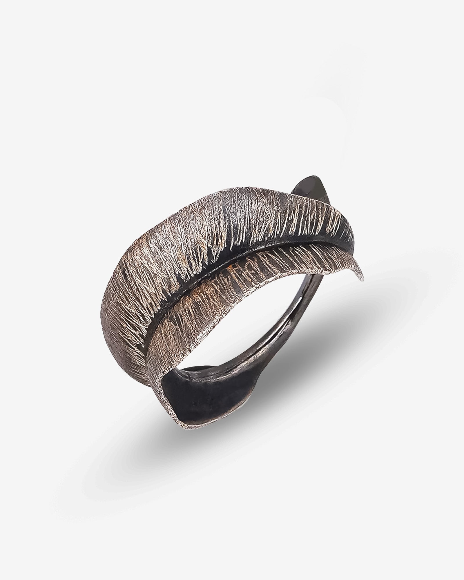 Rustic Feather Ring - Sterling Silver Jewelry - Adjustable Feather Ring - Spiritual Jewelry - Gift For Nature Lover