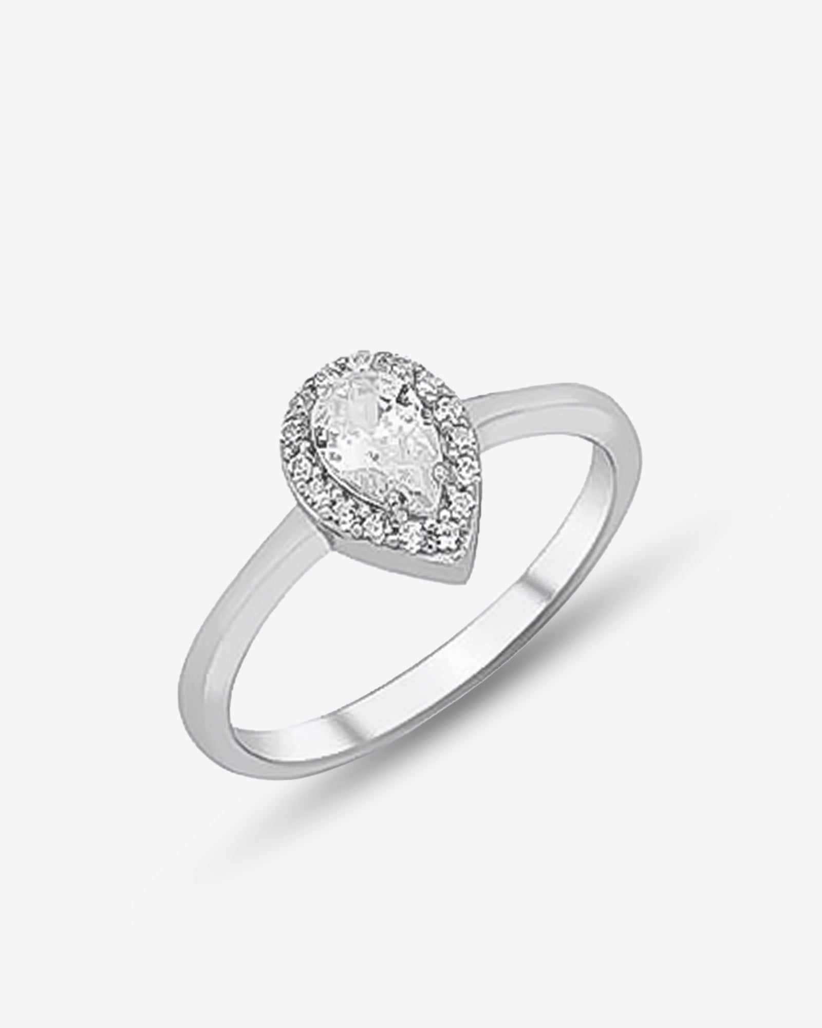 Dainty Zirconia Frame Teardrop Ring - Sapphire , Emerald And Crystal Gemstone Ring - Elegant Sparkling Ring - Halo Teardrop Ring