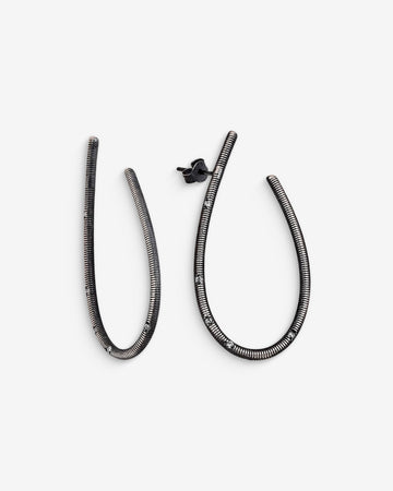Large Hoop Earrings - Sterling Silver Hoop Earrings For A Stylish Look - Handmade Silver Oxidised Jewelry - Stud Earrings