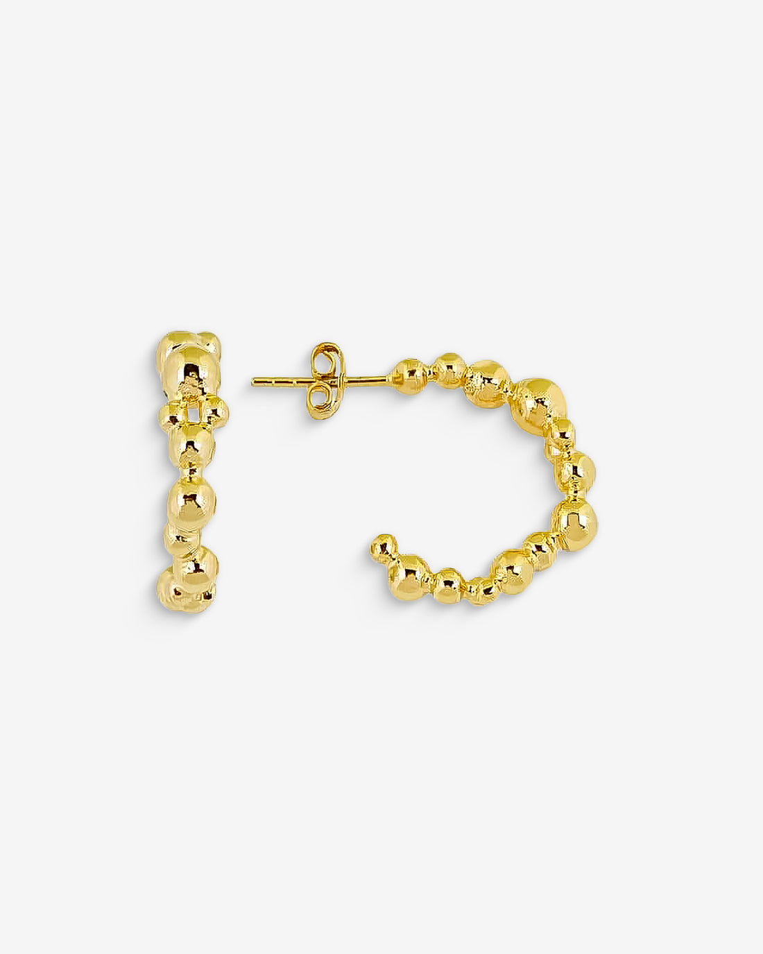 Handmade Beaded Bubble Hoop Earrings , Modern Bead Statement Hoops, Contemporary Jewellery , Unique Earrings Gift , Gold & Silver Bead Hoops