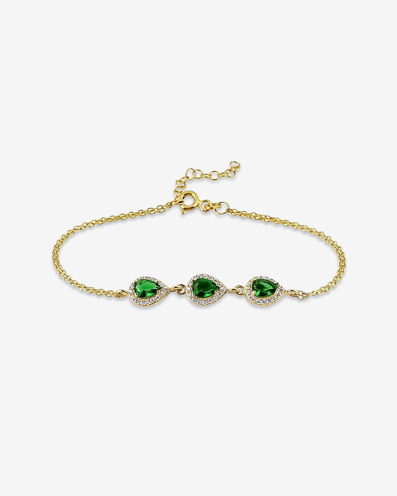 Elegant Teardrop Bracelet - Sapphire , Emerald And Crystal Gemstone Bracelet - Delicate & Minimalist Teardrop Bracelet - Womens Jewelry