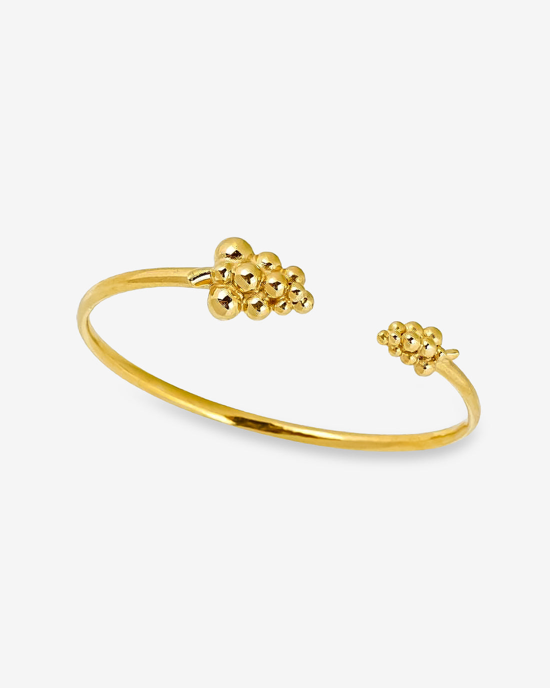 Gold & Silver Beaded Cuff Bracelet , Handmade Open Cuff Bracelet , Minimalist Open Bangle , Chunky Beaded Bracelet, Adjustable Modern Bangle