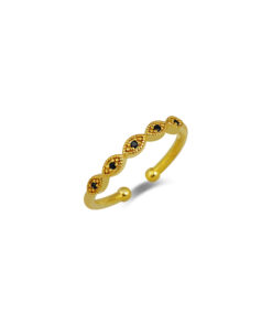 Half Eternity Art Deco Ring - Gold