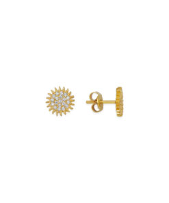 Dainty Radiant Sun Stud Earrings
