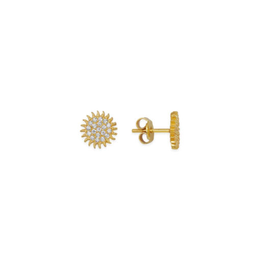 Dainty Radiant Sun Stud Earrings