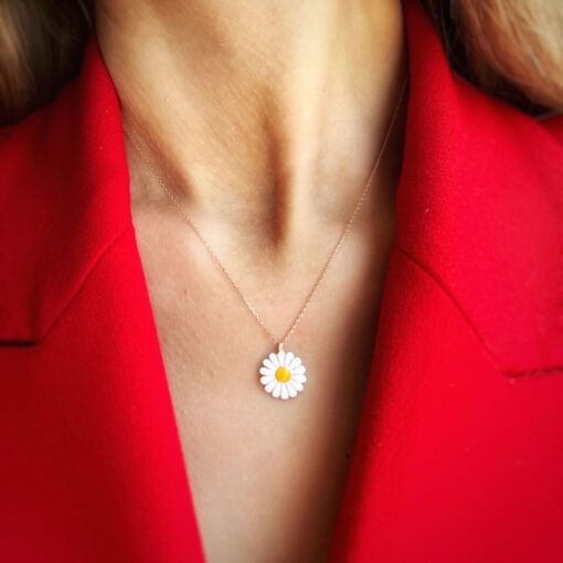 Daisy Pendant Sterling Silver Necklace - Image 2
