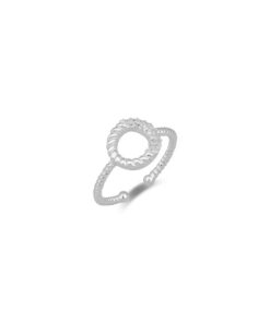 Engraved Sterling Silver Circle Ring