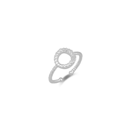 Engraved Sterling Silver Circle Ring