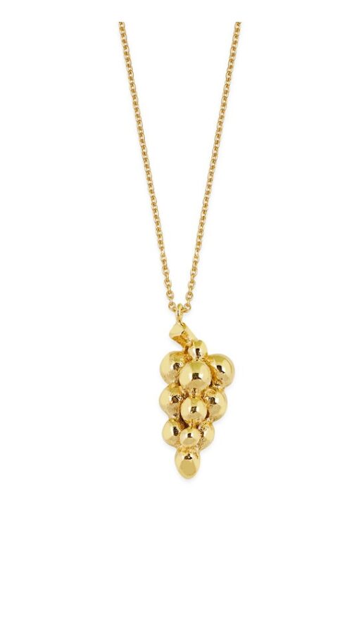Artisan Grape Cluster Necklace - Gold