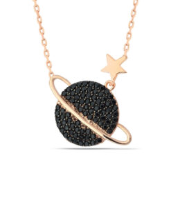 Galaxy Sterling Silver Necklace - Black