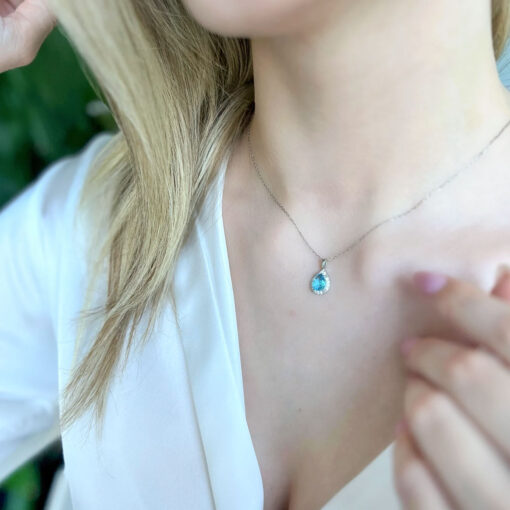 Natural Birthstone Sterling Silver Necklace - Image 2