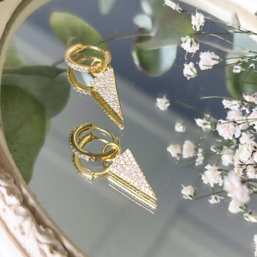 Dazzling Triangle Earrings - Image 4