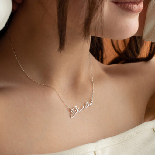 Minimalist Name Necklace Sterling Silver - Image 4