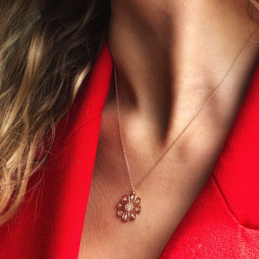 Rose Gold Plated Daisy Necklace - Image 3