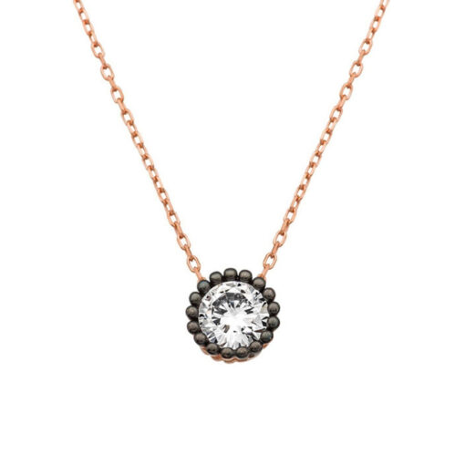 Round Cut Halo Necklace