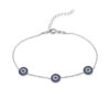 Sterling Silver Round Evil Eye Bracelet