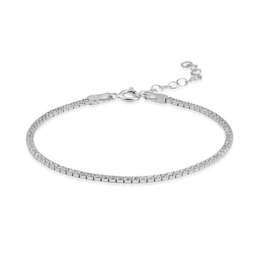 Cubic Zirconia Tennis Bracelet - Silver