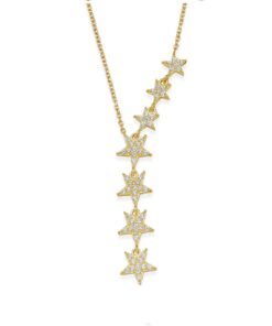 Star Lariat Necklace - Gold & White
