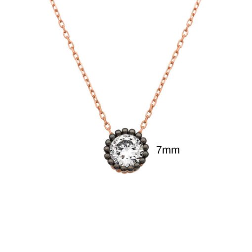 Round Cut Halo Necklace - Image 3