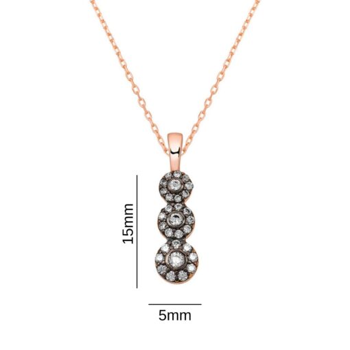 Rub Over Three Stone Necklace - Image 2