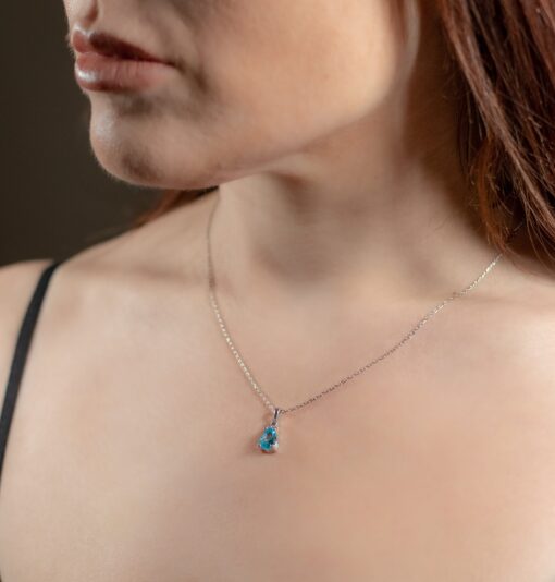 Drop Birthstone Silver Necklace - Image 2