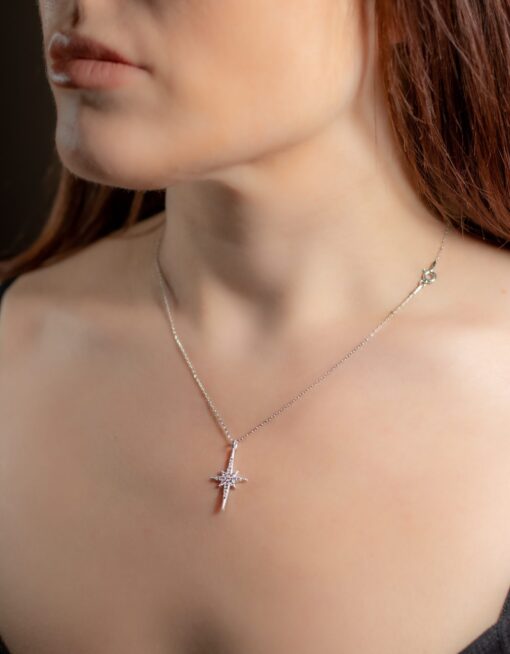 Sterling Silver Compass Necklace - Image 2