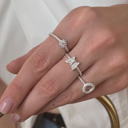 Engraved Sterling Silver Circle Ring - Image 4