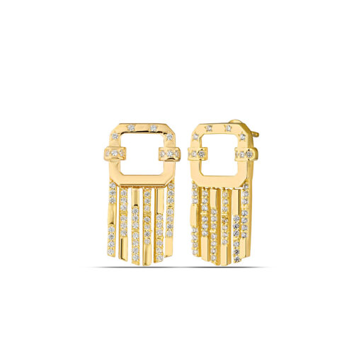 Gold Color Stylish Fringe Earrings