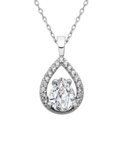 Natural Birthstone Sterling Silver Necklace - April Crystal | June Pearl