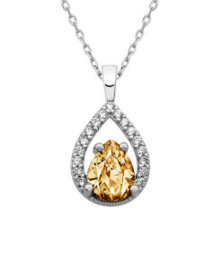 Natural Birthstone Sterling Silver Necklace - November Topaz
