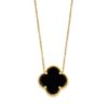 Lucky Clover Pendant Necklace - Gold & Black