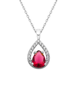 Teardrop Pendant Necklace - Red Garnet | Red Ruby