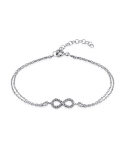 Elegant and Stylish Infinity Bracelet - Silver & Crystal