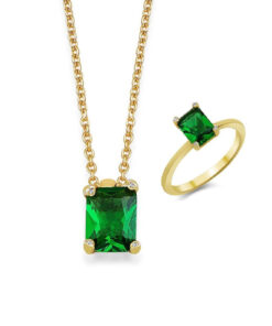 Elegant Emerald Jewelry Set