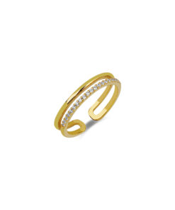 Elegant Double Band Eternity Ring - Gold