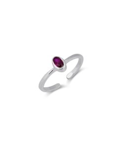 Simple & Chic Ruby Birthstone Stacking Ring