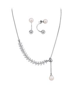 Custom Design Silver & Pearl Jewelry Set