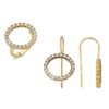 CZ Halo Jewelry Set - Gold