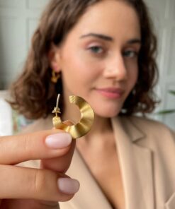 Gold Antique Plated Wavy Earrings