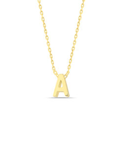 9K-14K-18K Solid Gold Initial Necklace