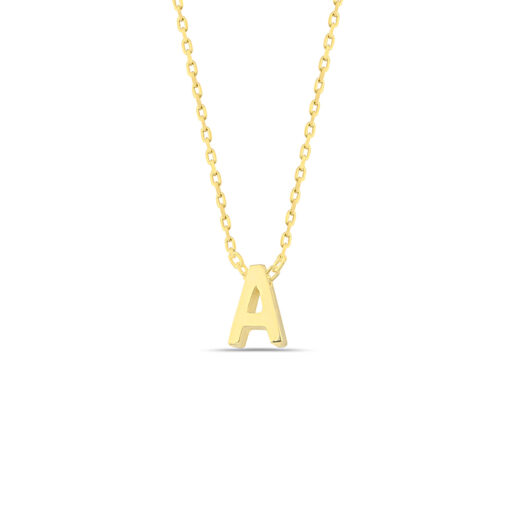 9K-14K-18K Solid Gold Initial Necklace