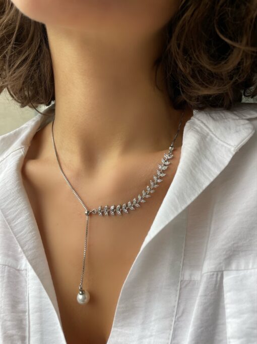 Custom Design Silver & Pearl Necklace - Image 2