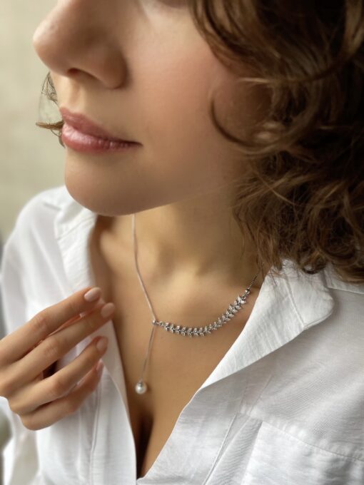 Custom Design Silver & Pearl Necklace - Image 3