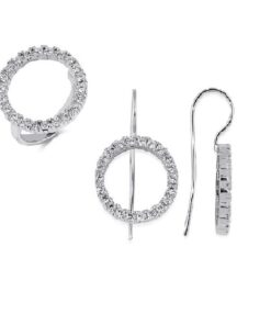 CZ Halo Jewelry Set - Silver
