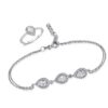 CZ Teardrop Jewelry Set - Silver & Crystal