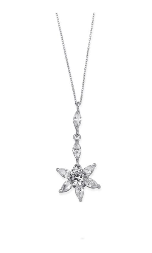 Charming CZ Flower Necklace
