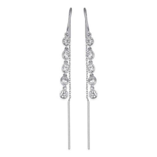 Olive Gemstone Long Dangle Earrings - Image 2