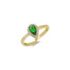 CZ Teardrop Ring - Gold & Emerald