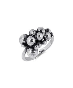 Chunky Silver Bead Cluster Ring - Silver