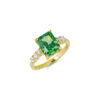 Gold Plated Sparkling Emerald Ring